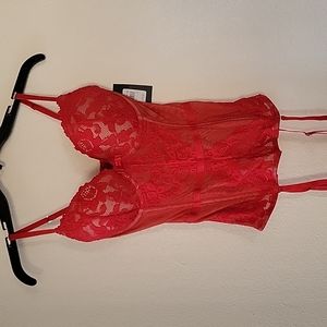 Frederick's corset, medium, red
